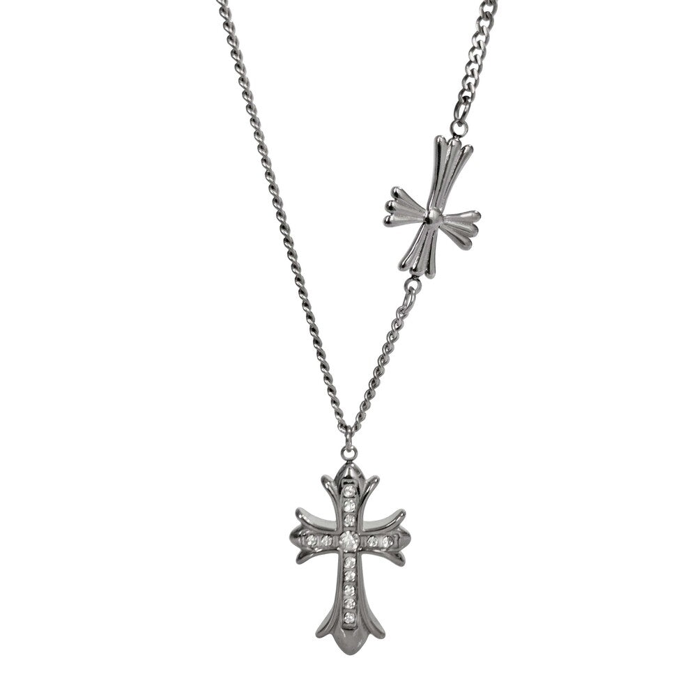 OFUSE - Double Cross Necklace