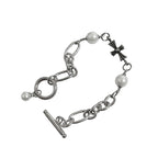 OFUSE - Pearl Drop Bracelet (Cross)