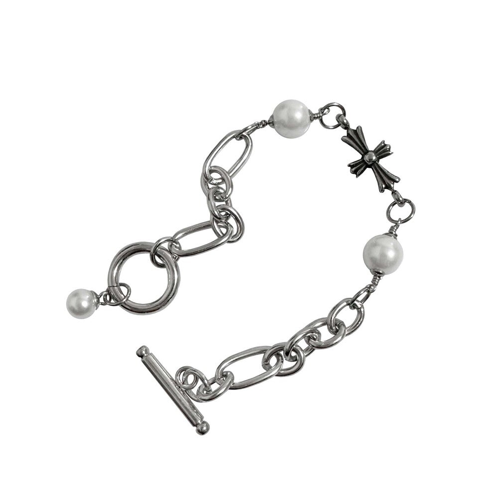 OFUSE - Pearl Drop Bracelet (Cross)